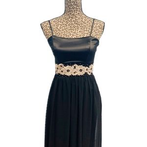 Maria Bianca Nero Black Floral Maxi Dress Size P